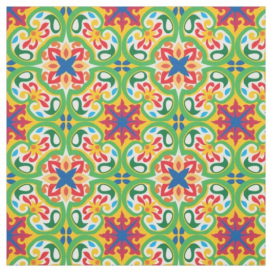 Azulejo, grün, gelb und rot stoff (Muster)