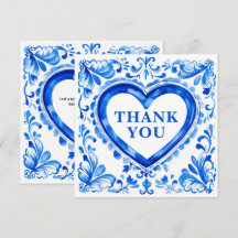 💙Azulejo Herz Danke‑Fliese