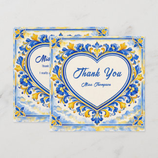 💙 Azulejo-Herz-Dankeschön-Kachel Dankeskarte