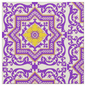Azulejo Keramik Vintag Style Ornament Monogram Stoff (Nahaufnahme)