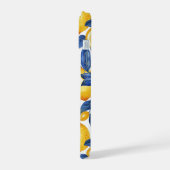 Azulejo Lemons Blue Blätter iPhone 15 Hülle (Linke Seite)