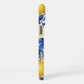 Azulejo Lemons Blue Blätter iPhone Hülle (Rechte Seite)