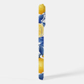 Azulejo Lemons Blue Blätter iPhone Hülle (Rechte Seite)
