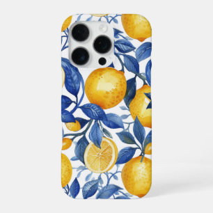 Azulejo Lemons Blue Blätter iPhone 16 Pro Hülle