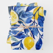 Azulejo Lemons Blue Blätter Pattern (Beispiel)