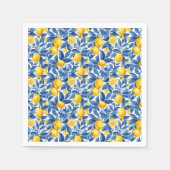 Azulejo Lemons Blue Blätter Serviette (Vorderseite)
