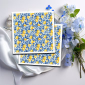 Azulejo Lemons Blue Blätter Serviette