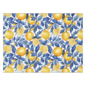 Azulejo Lemons Blue Blätter Tischdecke (Vorderseite (Horizontal))