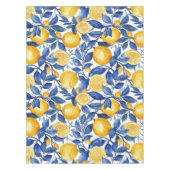Azulejo Lemons Blue Blätter Tischdecke (Vorderseite)