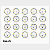 Azulejo Lemons Round-Address-Label Runder Aufkleber (Blatt)