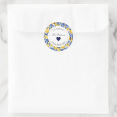 Azulejo Lemons Round-Address-Label Runder Aufkleber (Tasche)