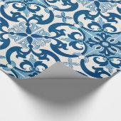 Azulejo Lilie Style Pattern Geschenkpapier (Ecke)