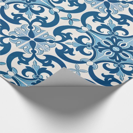 Azulejo Lilie Style Pattern Geschenkpapier (Ecke)