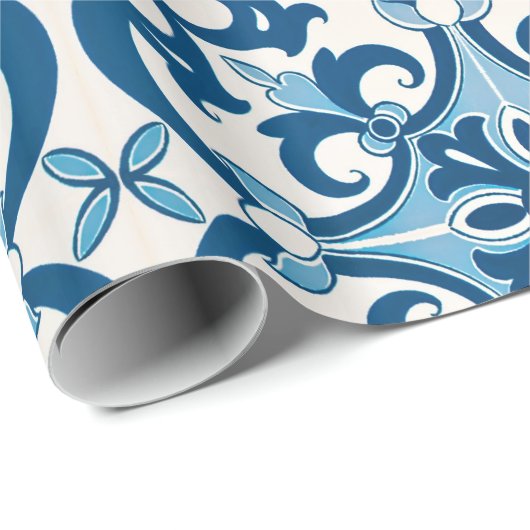 Azulejo Lilie Style Pattern Geschenkpapier (Rolleneckpunkt)