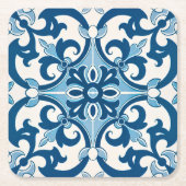 Azulejo Lilie Style Pattern Rechteckiger Pappuntersetzer (Vorderseite)