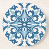 Azulejo Lilie Style Pattern Sandstein Untersetzer (Vorne)