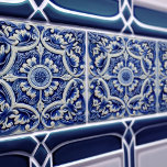 Azulejo Lisbon Gemustert Talavera Keramik Design Fliese<br><div class="desc">Indigo Azulejo Blue Portugiesisch Lissabon dekorative Talavera Keramik Fliesen sind eine schöne und einzigartige Ergänzung zu jeder Zuhause. Ein hochwertiges Produkt mit zeitloser Ästhetik. Die blaue Farbe der Fliesen wird durch das Indigoblau der berühmten Azulejo-Fliesen von Lissabon inspiriert, was Ihrem Raum eine Touch von Geschichte und Kultur verleiht. Diese Fliesen...</div>