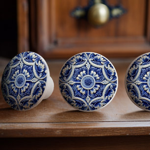 Azulejo Lisbon Gemustert Talavera Keramik Design Keramikknauf