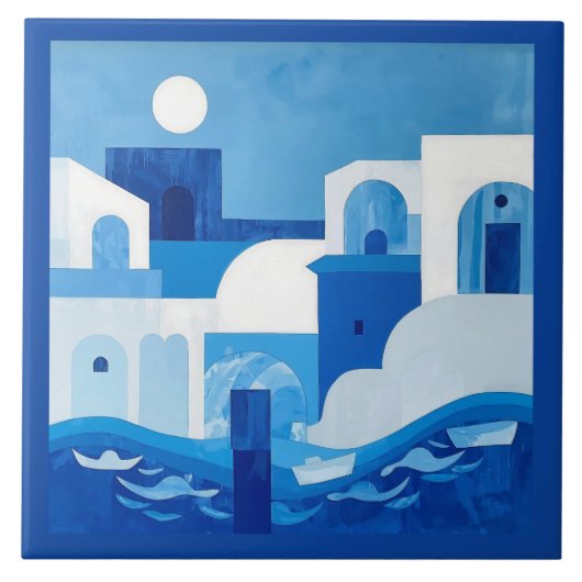 Azulejo Mediterranean Blue Fliese (Vorderseite)