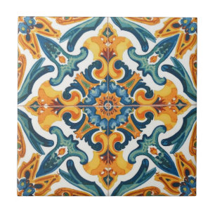 Azulejo orange und grüne Mosaik-Ostware Fliese