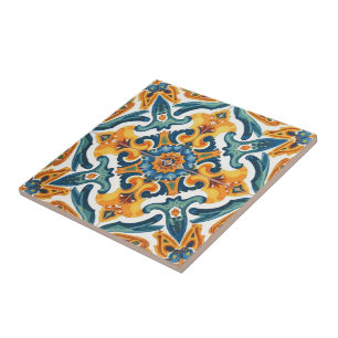 Azulejo orange und grüne Mosaik-Ostware Fliese