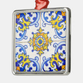 Azulejo Panel Tiles Silbernes Ornament (Links)