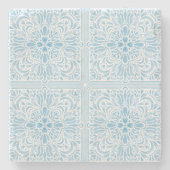 Azulejo Pastel Blue Steinuntersetzer (Vorderseite)