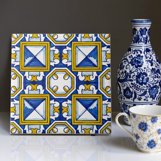 Azulejo Pattern Authentic Portuguese Home Accent Fliese