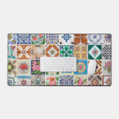 Azulejo Peranakan Wall Mural Decorative Tiles Schreibtischunterlage (Tastatur & Maus)