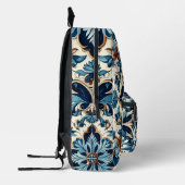Azulejo Porcelain Blaues Fliesenmuster Bedruckter Rucksack (Links)