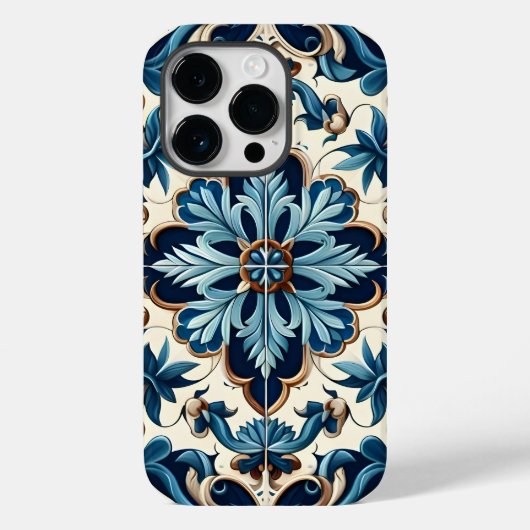 Azulejo Porcelain Blaues Fliesenmuster Case-Mate iPhone Hülle (Rückseite)