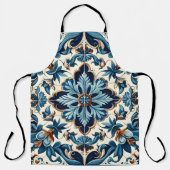 Azulejo Porcelain Blaues Fliesenmuster Schürze (Vorderseite)