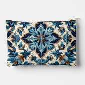 Azulejo Porcelain Blaues Fliesenmuster Zubehörtasche (Rückseite)