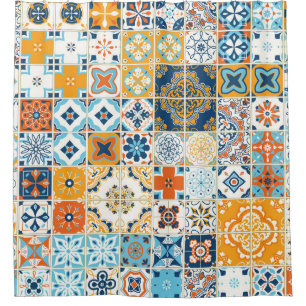 Azulejo Portugiesisch Tiles: Multicolor Vintag Duschvorhang