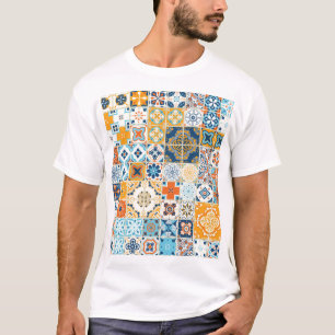 Azulejo Portugiesische Fliesen: Mehrfarbige Vintag T-Shirt