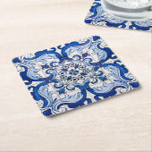 Azulejo Portugiesisches Flies-Muster Rechteckiger Pappuntersetzer (angewinkelt)