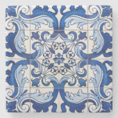 Azulejo portugiesisches Muster Steinuntersetzer (Vorderseite)