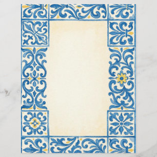 Azulejo Portugiesisches Wasserfarben-Design für Br Flyer