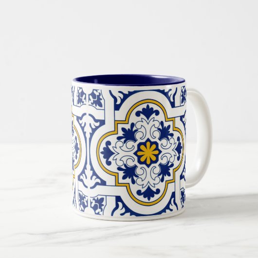 Azulejo português zweifarbige tasse (VorderseiteRechts)