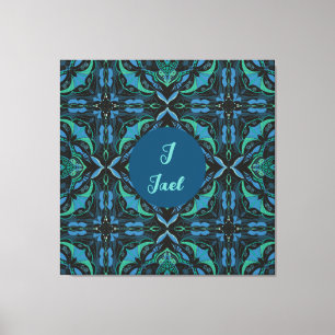 Azulejo Schwarzes Spanisch Personalisiert Leinwanddruck