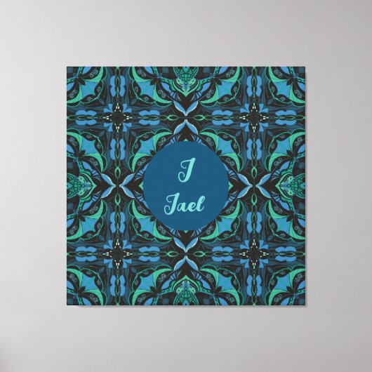 Azulejo Schwarzes Spanisch Personalisiert Leinwanddruck (Vorderseite)