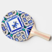 Azulejo Spanish Navy White Monogram Table Tennis Tischtennis Schläger (Seitenansicht)