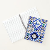Azulejo Spanish Pattern Tiles Navy White Checklist Notizblock (Innenseite)