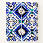 Azulejo Spanish Pattern Tiles Navy White Checklist Notizblock (Rückseite)