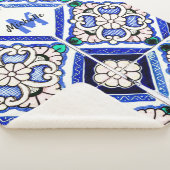 Azulejo Spanish Pattern Tiles Navy White Monogram Sherpadecke (3/4)