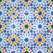 Azulejo-Talavera-Fliese Stoff (Kachel)