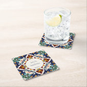 Azulejo Talavera Gastgeschenke Hochzeiten des blau Rechteckiger Pappuntersetzer (Vor Ort)