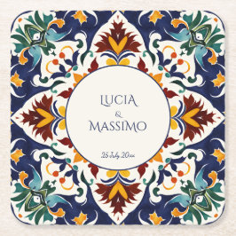 Azulejo Talavera Gastgeschenke Hochzeiten des blau Rechteckiger Pappuntersetzer