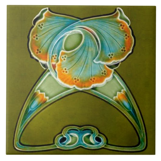 Azulejo Tile Art nouveau style dekoration fireplac Fliese (Vorderseite)