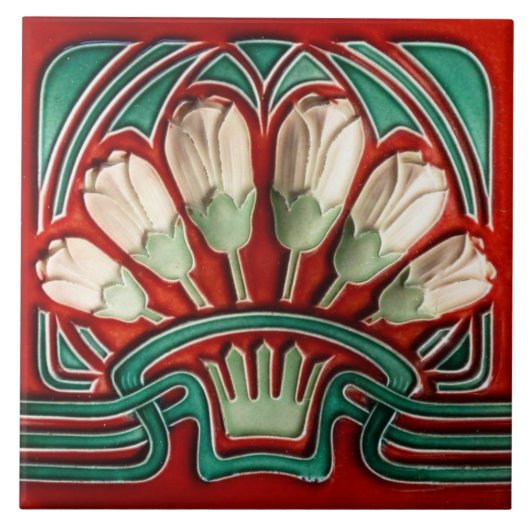 Azulejo Tile Art nouveau style dekoration fireplac Fliese (Vorderseite)